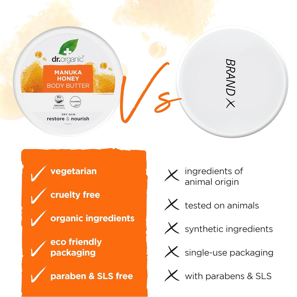 Dr Organic Manuka Honey Restore And Nourish Body Butter 200ml