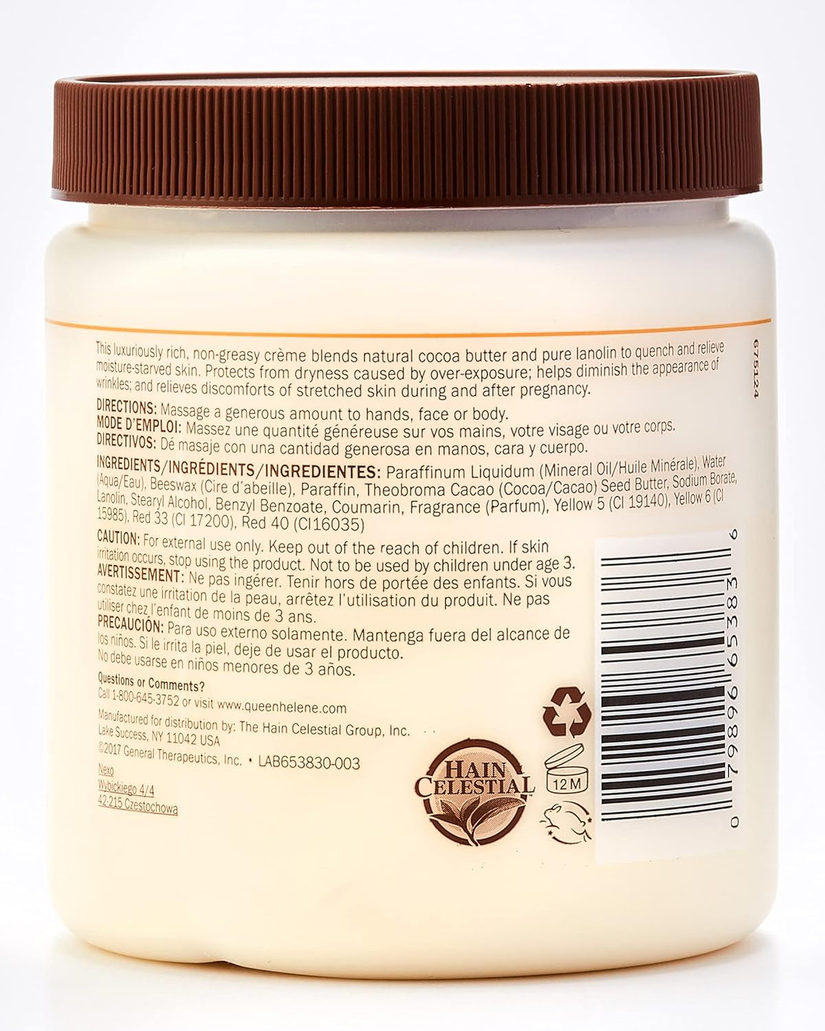 Queen Helene Cocoa Butter Face Plus Body Creme 425g / 136g