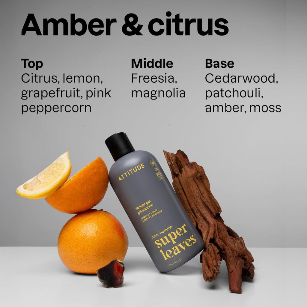 Attitude  Super Leaves Men Amber And Citrus Shower Gel
