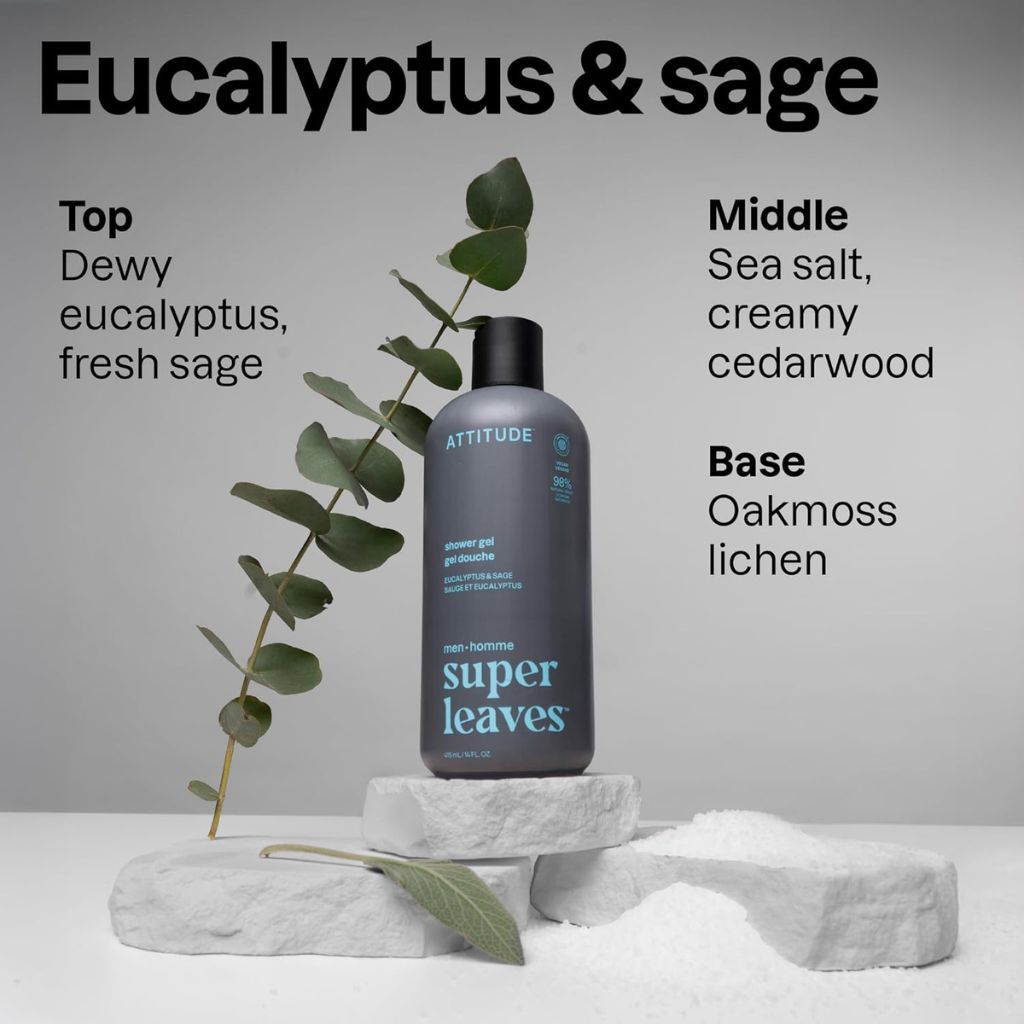 Attitude  Super Leaves Men Eucalyptus And Sage Shower Gel