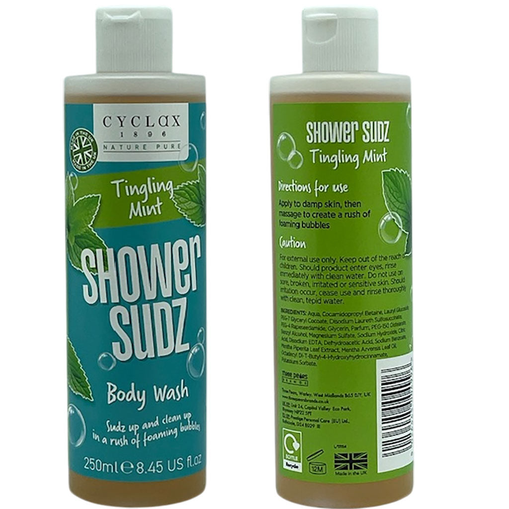 Three Pears Cyclax Tingling Mint Shower Sudz Body Wash 250ml