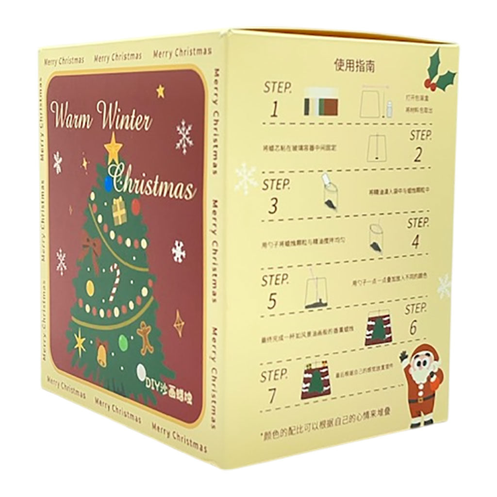 GOOD LUCK Warm Winter Christmas DIY Candle Sand Painting