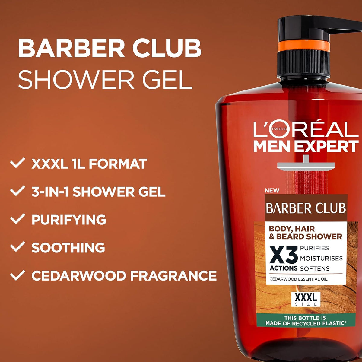 Loreal Men Expert Barber Club X3 Body Hair Beard Shower Gel