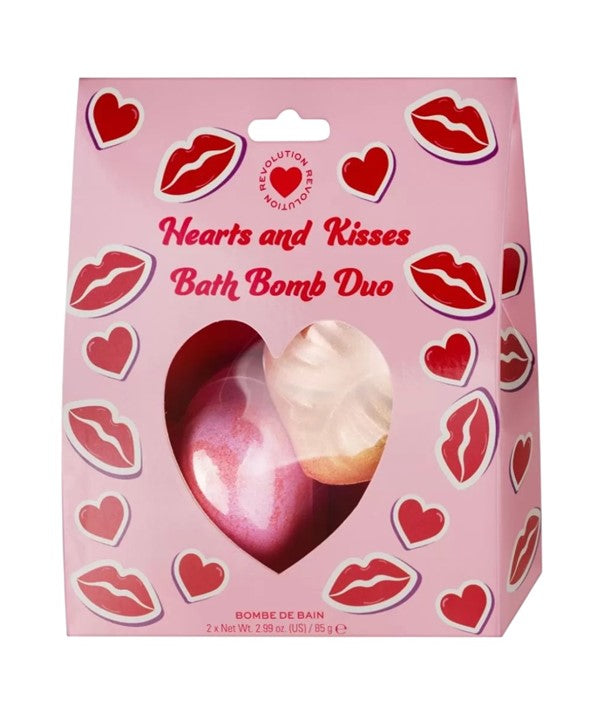 Revolution Heart Hearts And Kisses Bath Bomb Duo